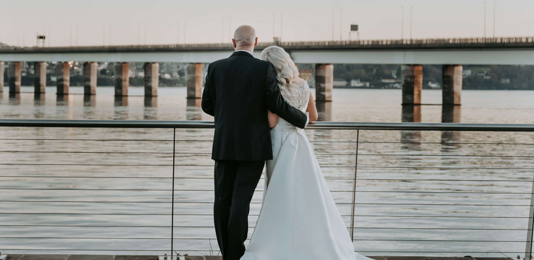 wedding picture on the river