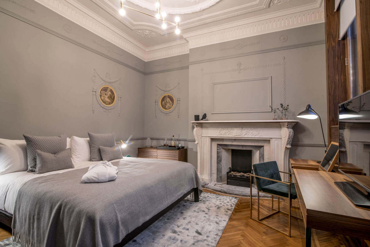 Hotel Suite Grey and White Interiors