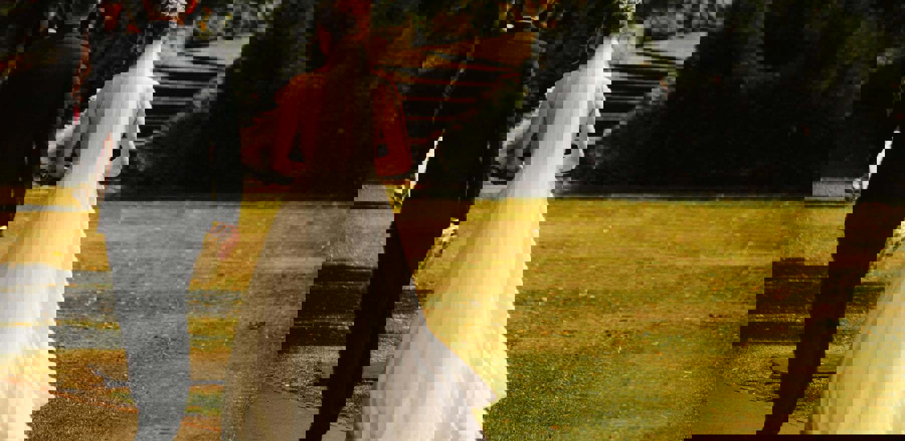 Couple Walking Through The Park