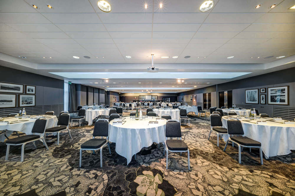 City Quay room set up cabaret style at Apex City Quay Hotel & Spa