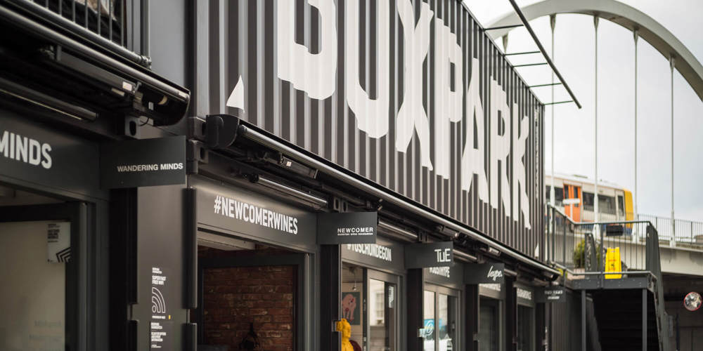 Boxpark sign in London